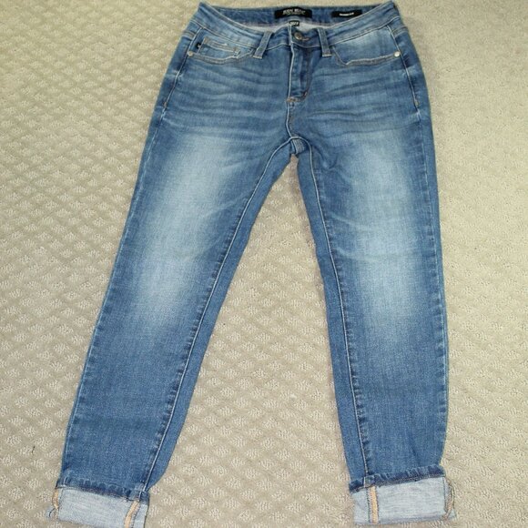 Judy Blue Jeans Skinny Fit 5/27 Womens Medium Wash Blue Denim Stretch - Picture 1 of 6